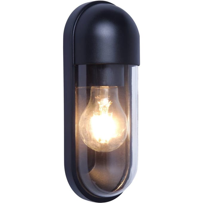 Viokef Cap buitenwandlamp, zwart, hoogte 24 cm