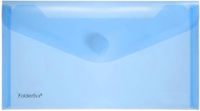 Enveloptas Foldersys 120x220mmPP transp blauw