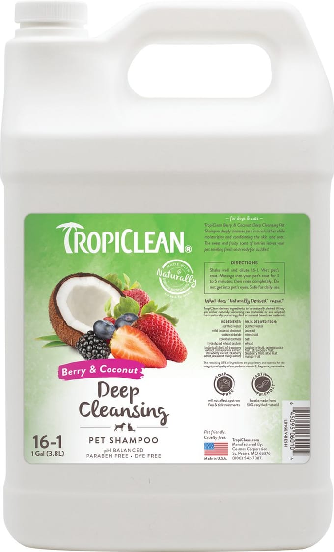 TropiClean Bessen en Kokos - Hondenshampoo - Diepreinigend - 3.8 L