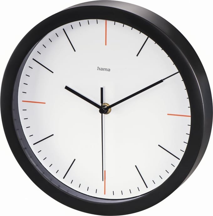 Hama Wandklok "MaxR", Ø 25 cm, geluidsarm, wit