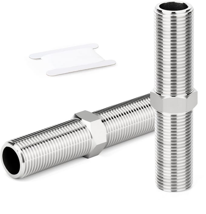 Cosensi - 2 Stuks Zeskantnippel Roestvrij Staal 1/2" BSP