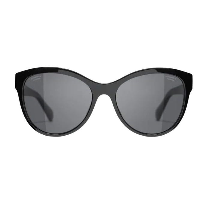 Lunettes de soleil Chanel Chic Décontractées Classiques Papillon Unisexe CH5458A-C622T8 Basic Packaging-Eyeglass Case+Box,55mm,Black gray