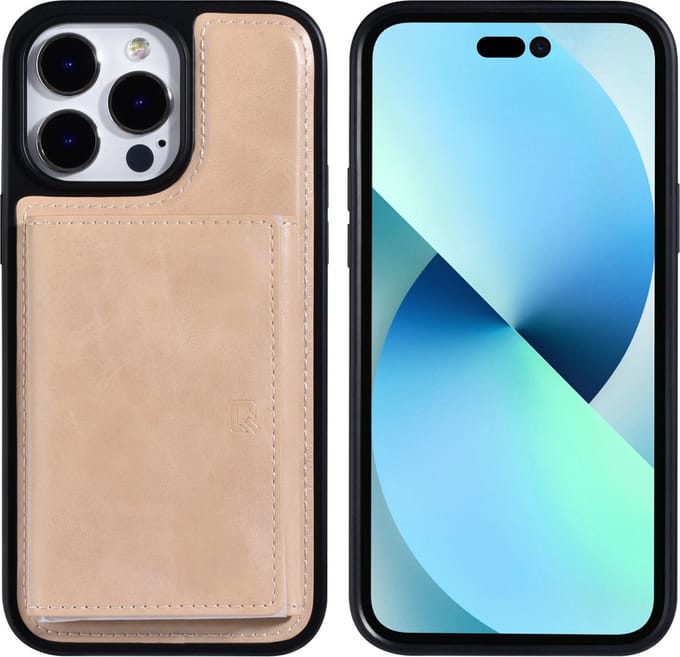 UNIQ Accessory Back Cover Wallet Case voor Apple iPhone 14 Pro Max - Goud - PU Leer - 360° Bescherming