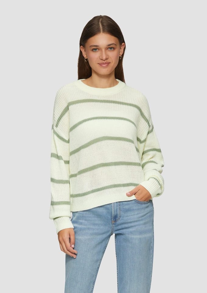 Gestreepte lange mouwen trui dames QS