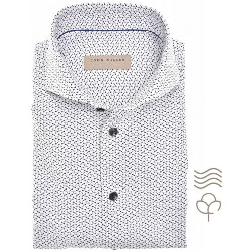 John Miller Overhemd Enchanted Pattern Shirt Donker Blauw / male