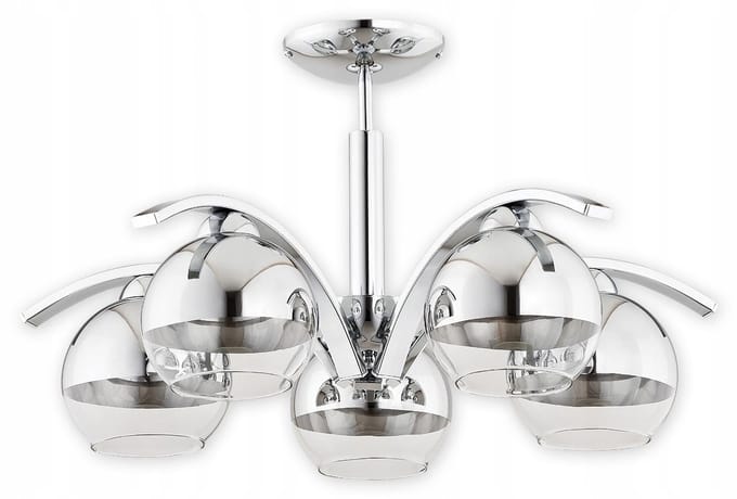 Lemir Leo Chroom Hanglamp 5-lichts E27 Modern Klassiek