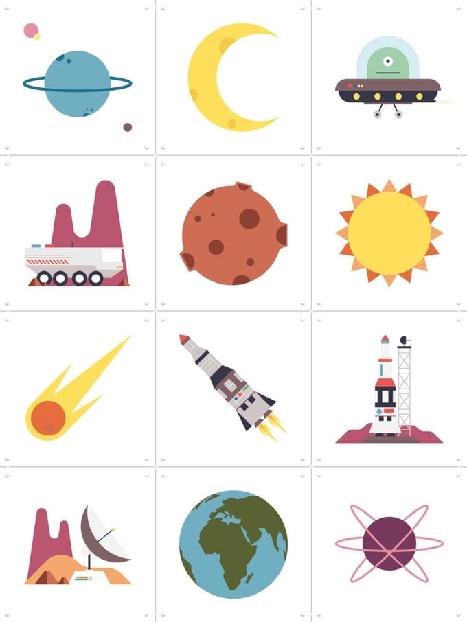 IXXI Ruimte Collagebox, Studio Kars + Boom - 60 x 80 cm - Grote wanddecoratie en posters - Illustraties, Grafisch Ontwerp, Kleurrijk, Kinderkamer