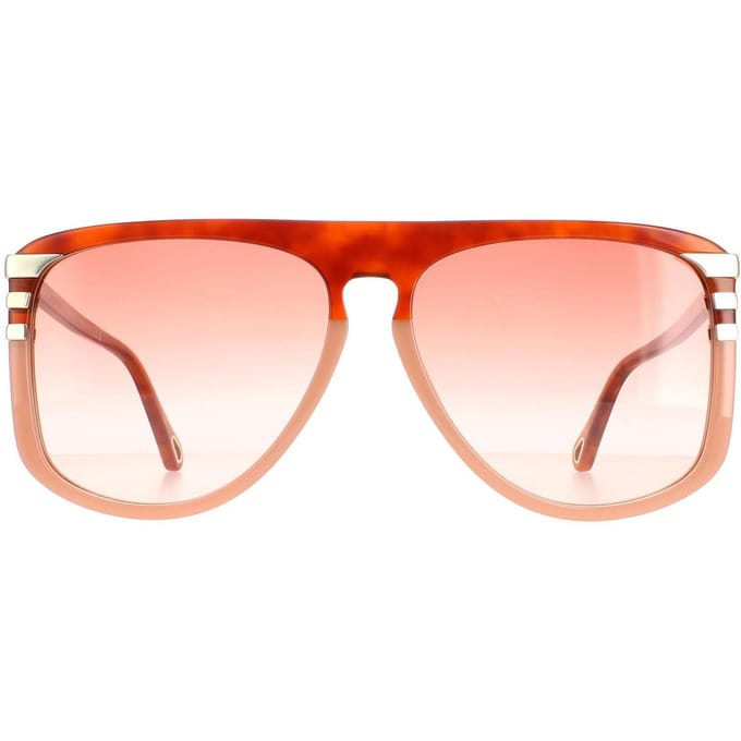 Chloe Aviator Dames Shiny Blonde Havana Oranje gradiënt CH0104S