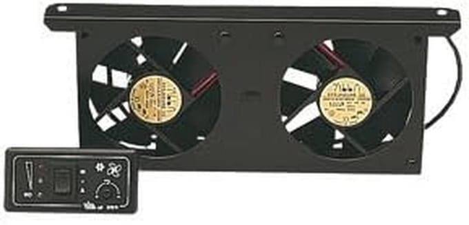 Koelkast Ventilator - Ventilator Module - Koelkast Temperatuur - Dubbele Ventilator - 250 x 100 x 28 mm - Grijs