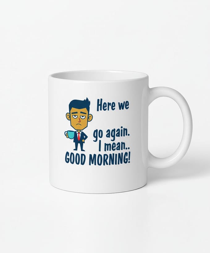 Here we go again" Koffiemok - Grappige Good Morning Keramische Mok