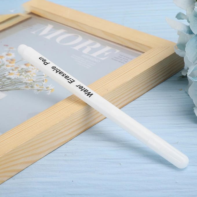 10pcs Stylo Effaçable Soluble à l'Eau DIY Marqueur Tissu Outil de Tailleur Accessoires Tête Unique Blanc bleu