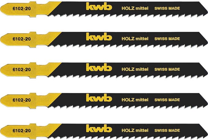KWB decoupeerzaagblad - T schacht - Middel - Hout en kunststof - 5 stuks