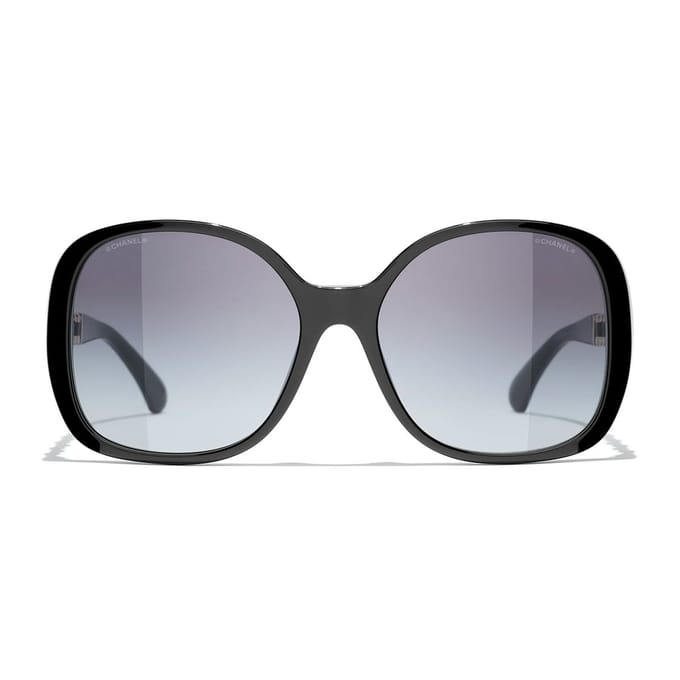 Chanel Mode Tendance Personnalité Forme Irrégulière Lunettes de Soleil Lunettes de Soleil Unisexe CH5470Q-C622S6 Basic Packaging-Eyeglass Case+Box,57mm,Black
