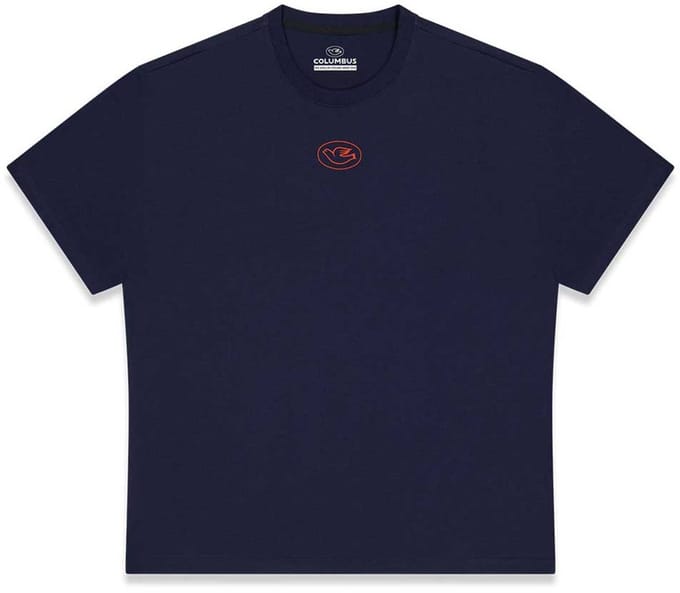 Cinelli Columbus Fork Sticker T-shirt Met Korte Mouwen Blauw S