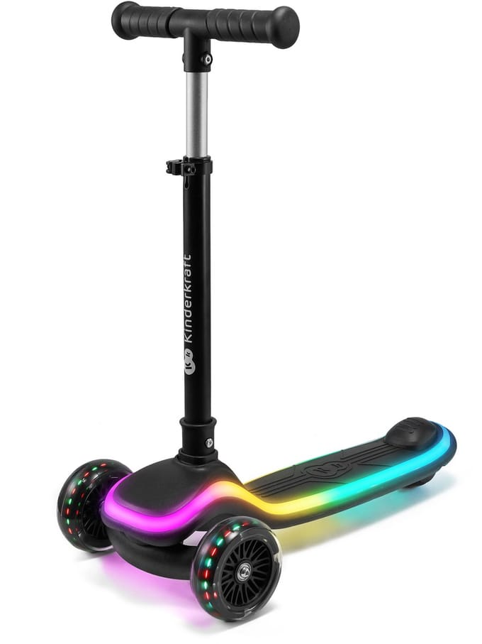 Kinderkraft RAKET - Step - 3 Wielen - LED Platform - Verstelbaar Stuur - Zwart