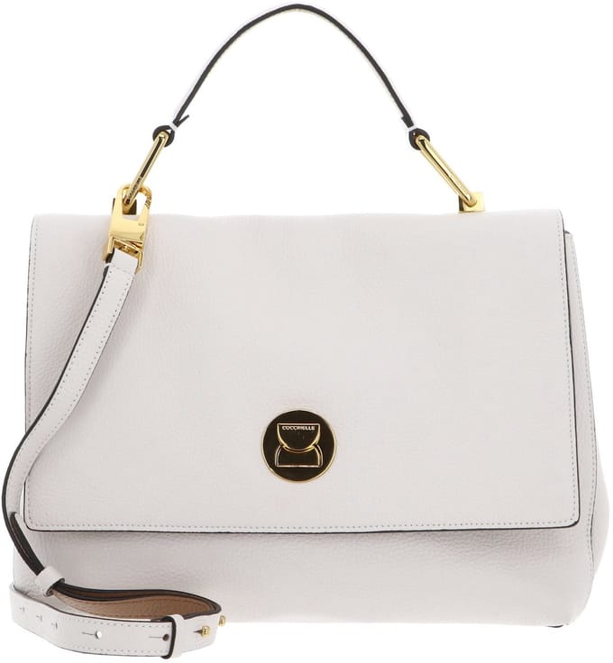 COCCINELLE Leren Handtas Schoudertas Liya Handbag Blanco / Skin Crème