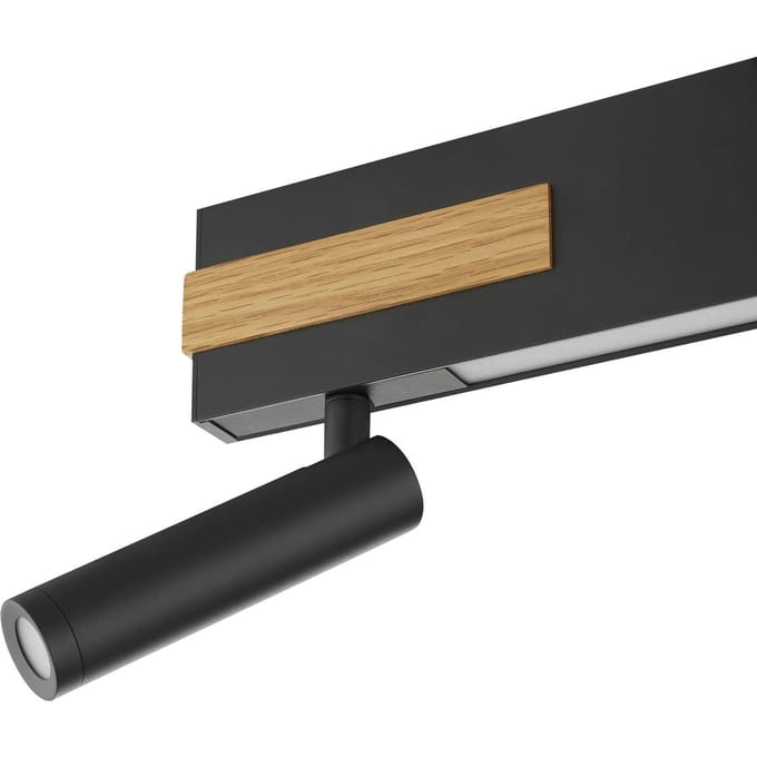 Brilliant LED plafondspot Streamline, lengte 60 cm, zwart, 2-lamps.