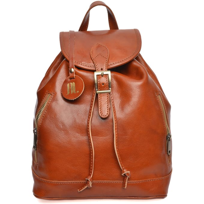 Anna Luchini Brown Rundleer Tas