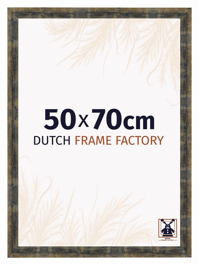 Fotolijst 50x70 cm - MDF - Blauw Goud Gemeleerd - Praag