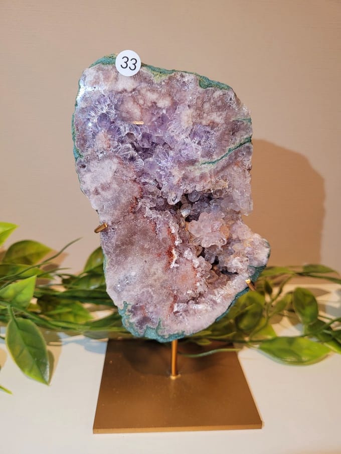 Roze Amethist Slab met Standaard