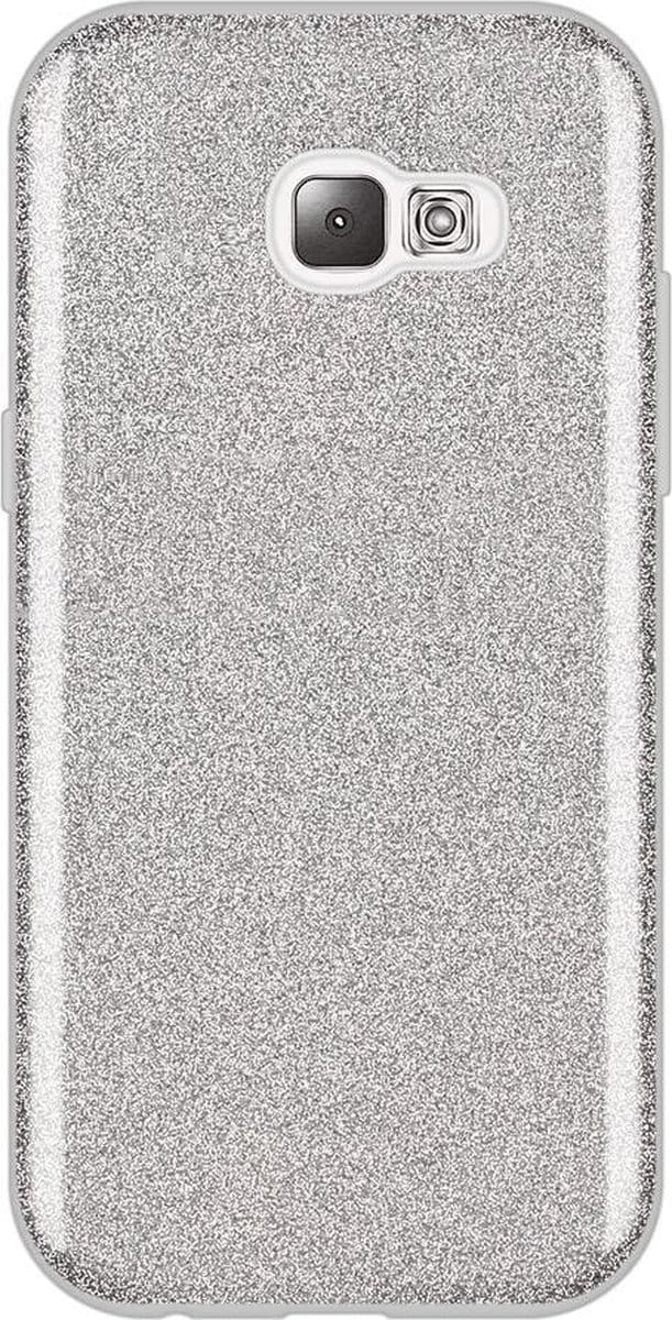 HB Hoesje Geschikt voor Samsung Galaxy A5 2017 - Glitter Back Cover - Zilver