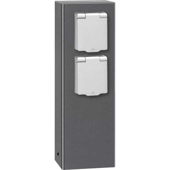 LCD Wandcontactdooszuil 018, 2-voudig, grafiet