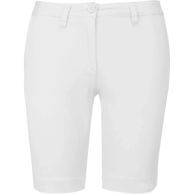 Kariban Dames chino bermudashorts K751 - White - 42 NL (44 FR)
