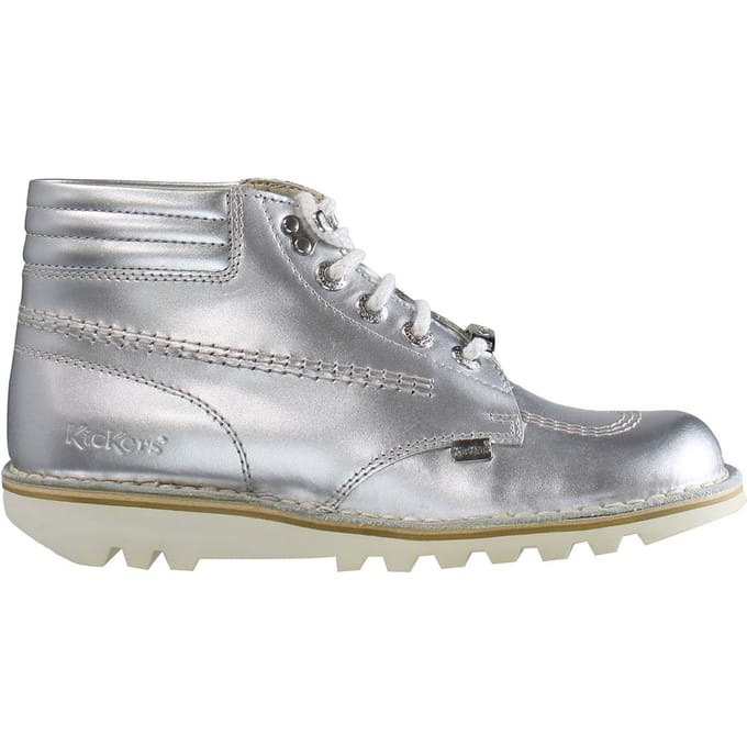 Kickers Throwback Enkellaarsjes Dames Zilver