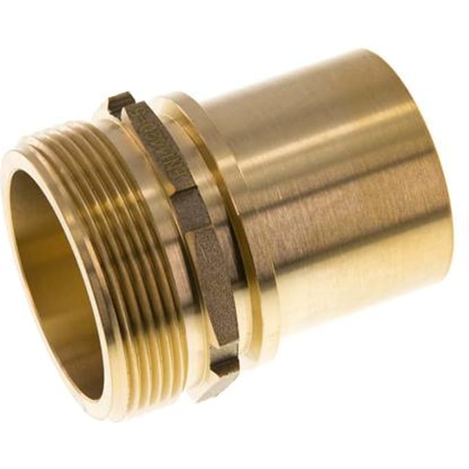 G 2'' Buitendraad x 50mm Messing Slangpilaar met Veiligheidskraag DIN 2817