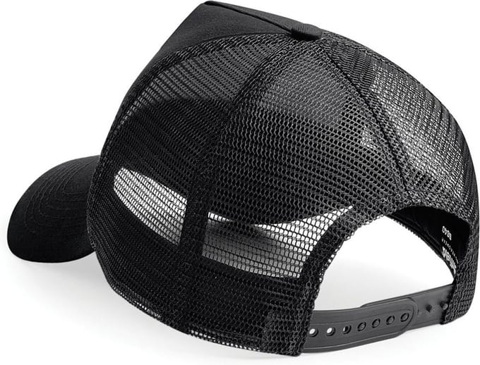 Beechfield Heren Half Mesh Trucker Cap / Hoofddeksel (Zwart)