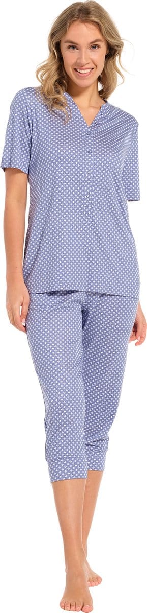 Pastunette pyjama dames - blauw met print - 25241-310-4/519 - maat 44
