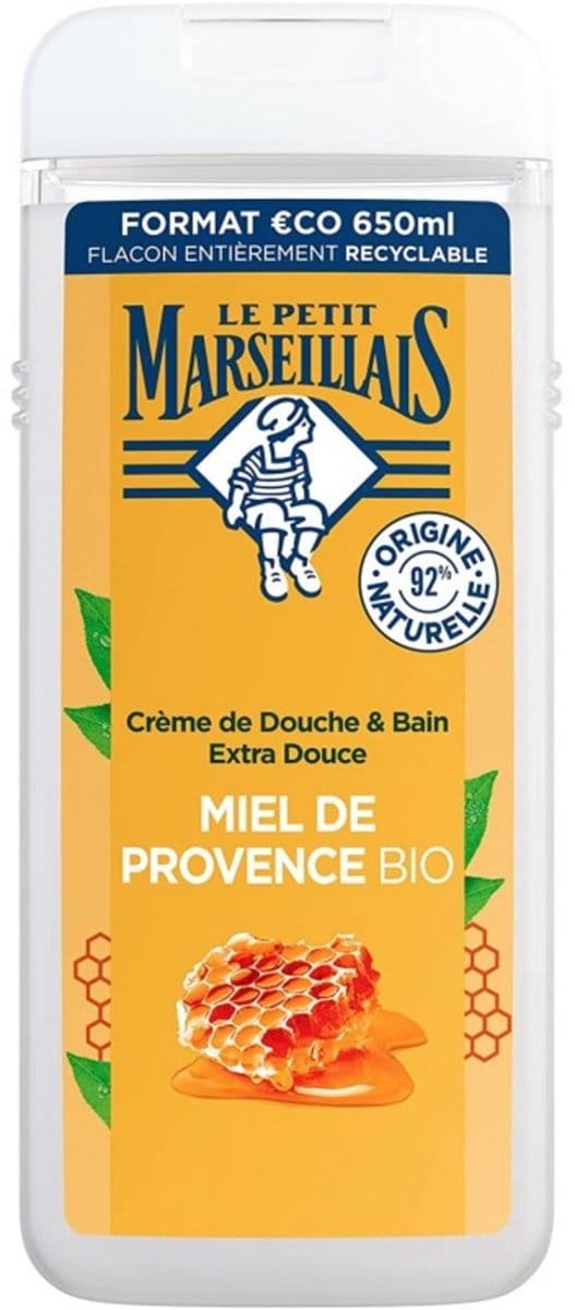 1 x Le Petit Marseillais – Douche & Bad – Honing – 650 ml - Douche En Bad - Honing - Huid Verzorging - Schuim - Zachte Huid