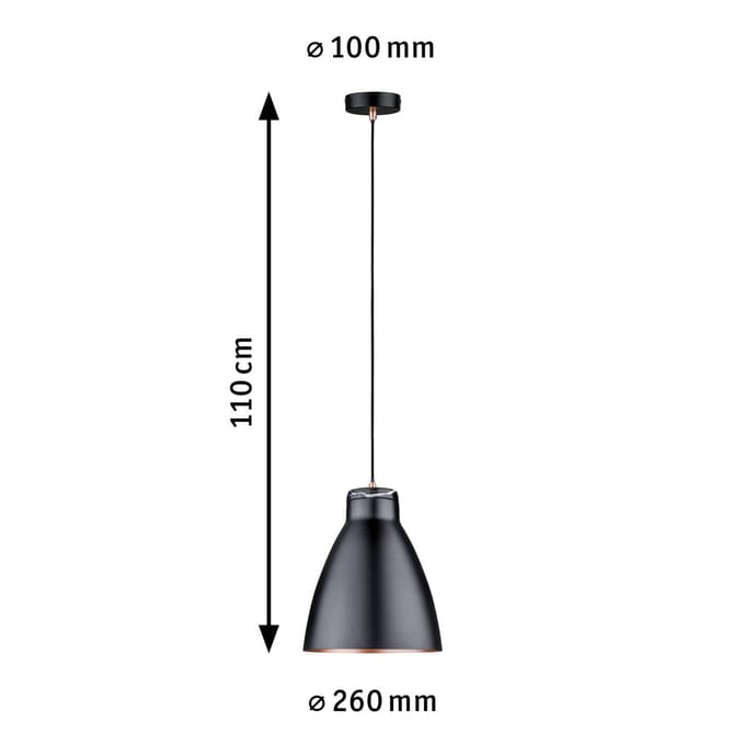 Neordic Hanglamp Roald E27 max. 20W Zwart mat, Koper mat dimbaar Metaal, Marmer