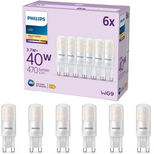 Philips LED Capsule - 40 W - G9 - Warmwit licht - 6 stuks