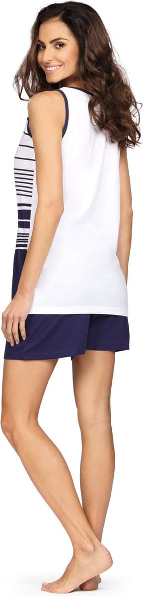 Comtessa shortama blauw gestreept