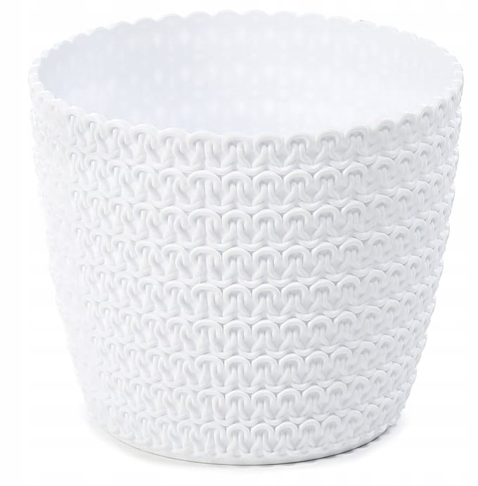 Magnolia Jersey Pot Wit 22cm - Stijlvolle Wollen Look voor Binnen & Buiten