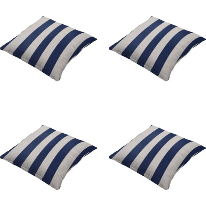 Madison - Sierkussen Amora - Blauw - 50x50x10cm - Set van 4