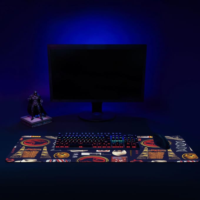 Jurassic Park Retro Icons Gaming Mouse Mat - Medium