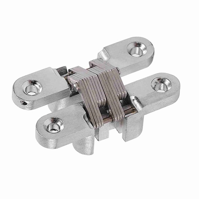 180 Graden Zinklegering Onzichtbare Vouwdeur Kruis Verborgen Scharnieren (60.4mm)