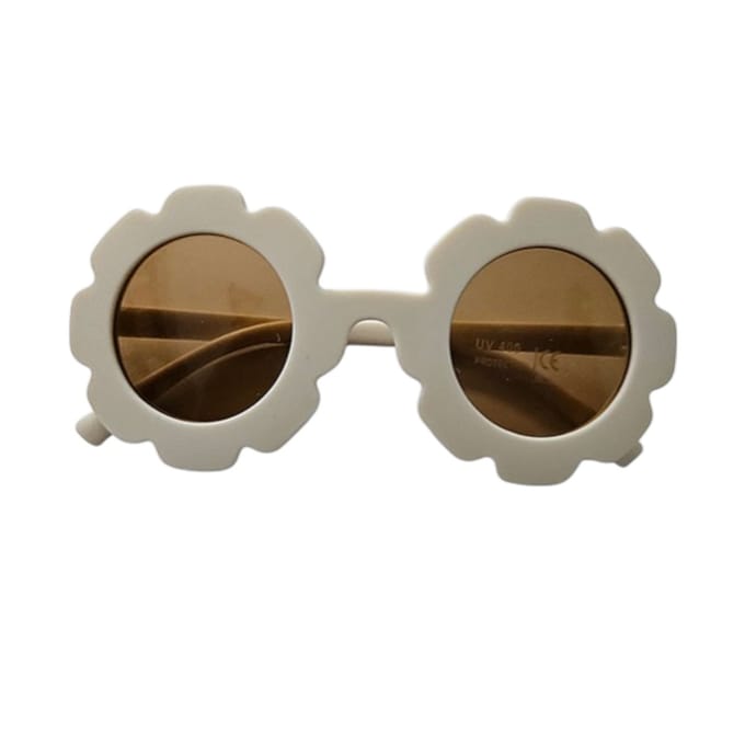 Rammelaartje - Zonnebril - UV400 - Beige - Bloem - 1-3 jaar