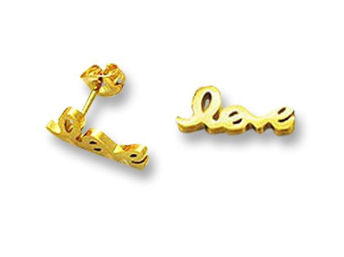 Amanto Oorbellen Emi G - 316L Staal - Love - 14x5mm