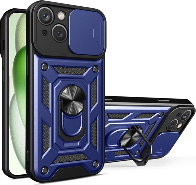 Hoesje geschikt voor Apple iPhone 16 Plus - Techsuit Camshield Back Cover - Blauw
