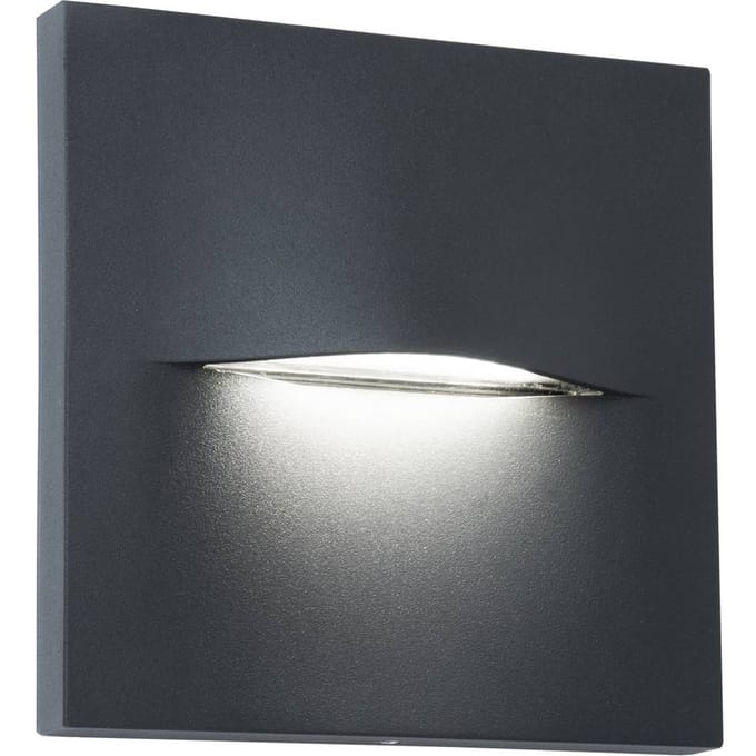 Viokef LED buitenwandlamp Vita, donkergrijs, 14 x 14 cm