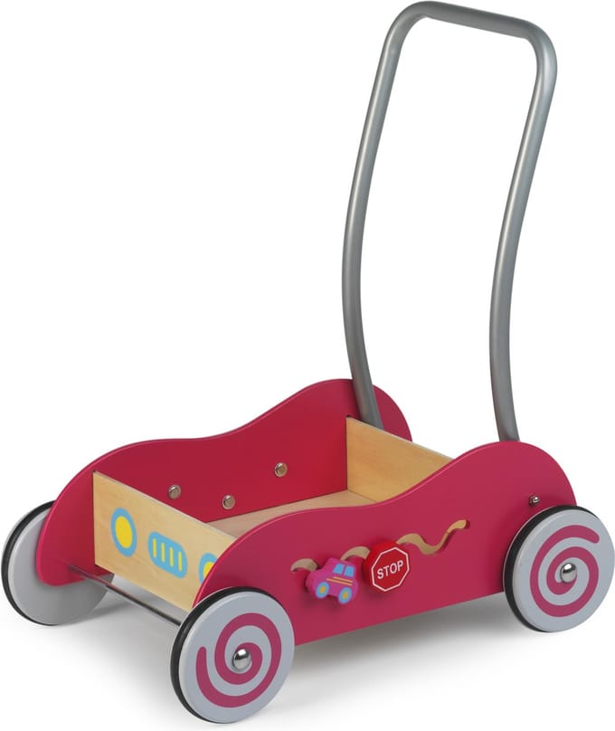 Simply For Kids Houten Duwwagen Roze