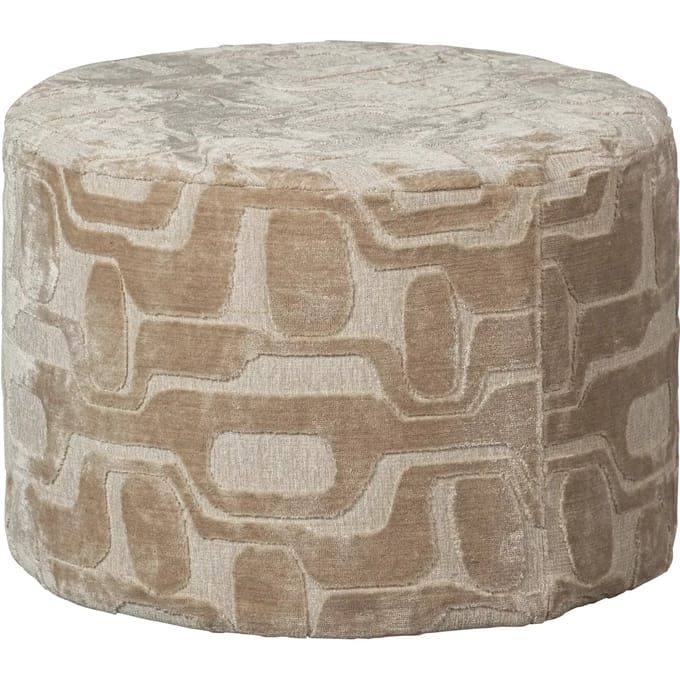 WOOOD Yago Poef - Polyester - Naturel - 43x60x60