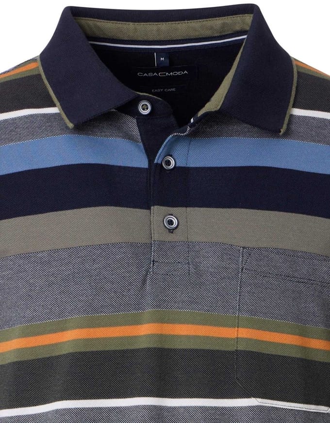 Casa Moda poloshirt korte mouw grijs