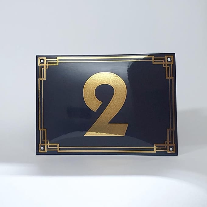 Art deco | jaren ’30 | luxe emaille huisnummer - 2
