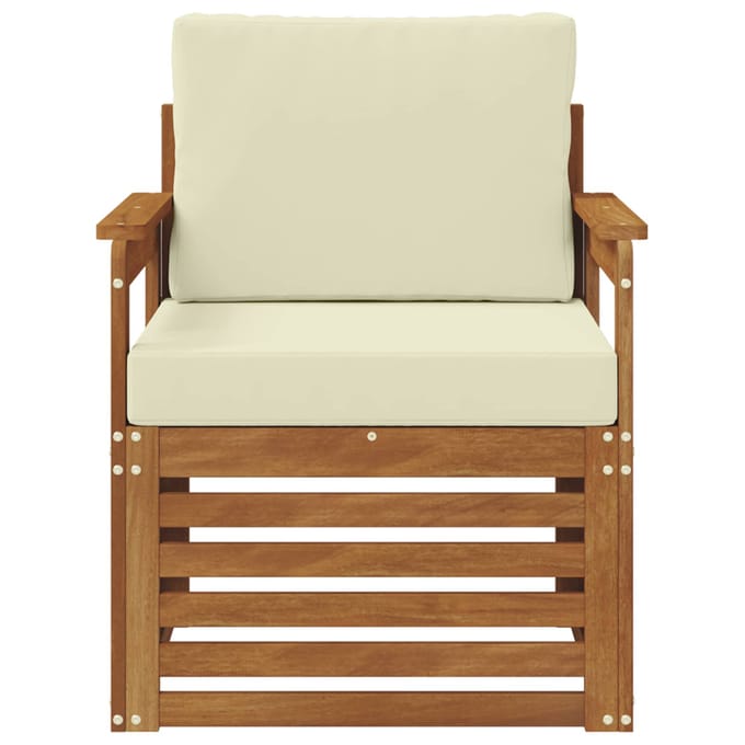 vidaXL - Buiten - bank - set - Massief - Acacia - Hout - en - Polyester