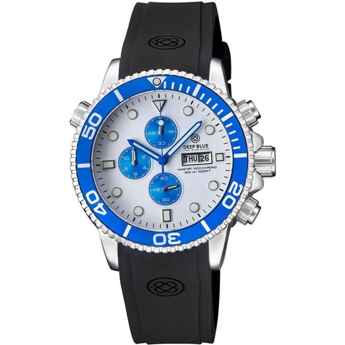 Deep Blue Master 1000 M1KCHRBLUEPANDSTRP Chronograph Diver 45mm 20 ATM