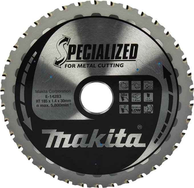 Makita E-14283 Cirkelzaagblad Staal | Specialized | 185 x 30 mm | 38-tands